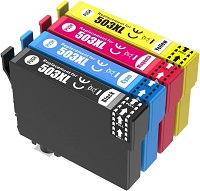 A Set Compatible Epson 503XL High Yield Ink Cartridges BK/C/M/Y