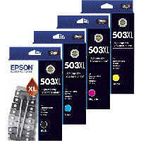 A Set Genuine Epson 503XL High Yield Ink Cartridges BK/C/M/Y