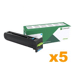 5 x Genuine Lexmark 55B6H00 HY Black Toner Cartridge