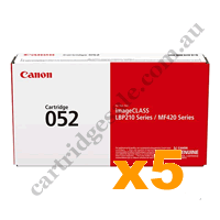5 x Genuine Canon CART052 Black Toner Cartridge