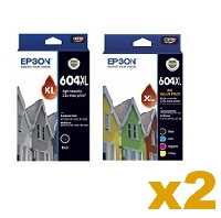 4 x Genuine Epson 604XL Black + 2 x 604XL C/M/Y Ink Cartridges V