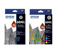 2 x Genuine Epson 604XL Black + 1 x 604XL C/M/Y Ink Cartridges V