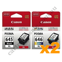 2 x Genuine Canon PG645XL CL646XL High Yield Ink Combo Pack