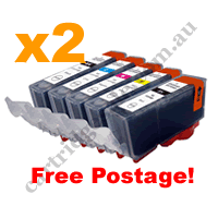 2 Sets Compatible Canon PGI655XXL CLI651XL B/PB/C/M/Y Ink Cartri