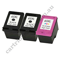 2 x Compatible HP 65XL High Yield Black + 1 x HP 65XL High Yield