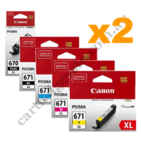 2 Sets Genuine Canon PGI670XL CLI671XL B/PB/C/M/Y Ink Cartridges