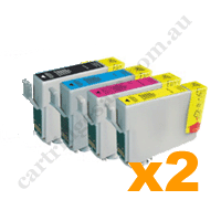 2 Sets Compatible Epson 702XL/T3451-4 B/C/M/Y High Yield Ink Car