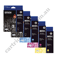 2 x Genuine Epson 802XL Black + 1 x 802XL C/M/Y Ink Cartridges V