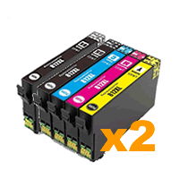 4 x Compatible Epson 812XL Black + 2 x 812XL C/M/Y Ink Cartridge