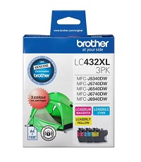 Genuine Brother LC432XL Cyan Magenta & Yellow Colour Pack