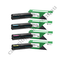 A Set Genuine Lexmark C333H B/C/M/Y High Yield Toner Cartridges