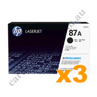 3 x Genuine HP CF287A 87A Black Toner Cartridge