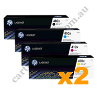 2 Sets Genuine HP CF410X - CF413X Toner Cartridges B/C/M/Y