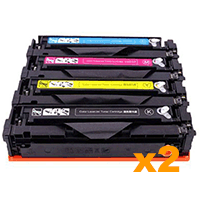 2 Sets Compatible HP CF500X - 03X Toner Cartridges BCMY