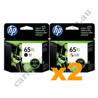 2 x Genuine HP 65XL Black and Colour Combo Pack