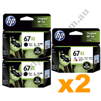 4 x Genuine HP 67XL High Yield Black + 2 x HP 67XL High Yield Co