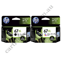 Genuine HP 67XL Black and Colour Combo Pack