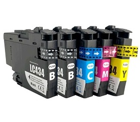 2 Black + 1 of each Colour Compatible Brother LC434  Ink Cartrid