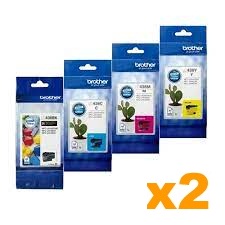 2 Sets Genuine Brother LC436BK/C/M/Y Ink Cartridges