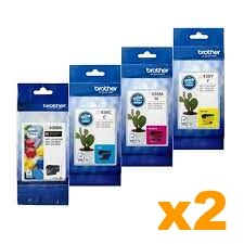 2 Sets Genuine Brother LC436XL BK/C/M/Y Ink Cartridges