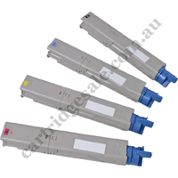 A Set High Yield Compatible Toner Cartridges for OKI C3300 C3400