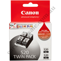 Genuine Canon PGI520BK Black Ink Cartridge Twin Pack