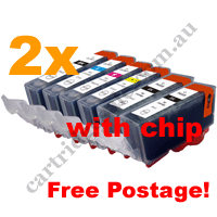 Any 12 Compatible Canon PGI525BK CLI526BK/C/M/Y/GY Ink Cartridge