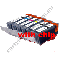 Any 6 Compatible Canon PGI525BK CLI526BK/C/M/Y/GY Ink Cartridges