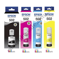 A Set Genuine Epson T502 B/C/M/Y EcoTank Ink Bottles