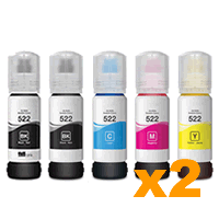 4 x Compatible Epson T522 Black + 2 x T522 C/M/Y Ink Bottles