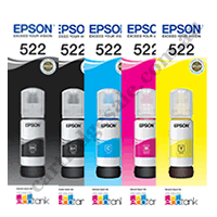 2 x Genuine Epson T522 B + 1 x T522 C/M/Y EcoTank Ink Bottles