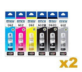 2 Sets Genuine Epson T552 Ink Bottle  BK/PB/C/M/Y/GY