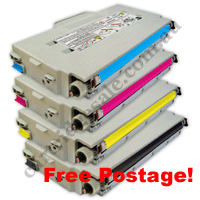 A Set Remanufactured Lexmark 20K1400 -3 Toner Cartridges B/C/M/Y