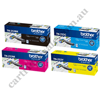 A Set Genuine Brother TN253 Toner Cartridges B/C/M/Y