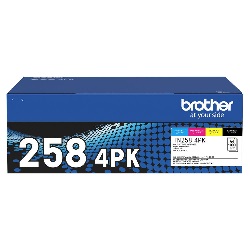 A Set Genuine Brother TN258 Toner Cartridges B/C/M/Y